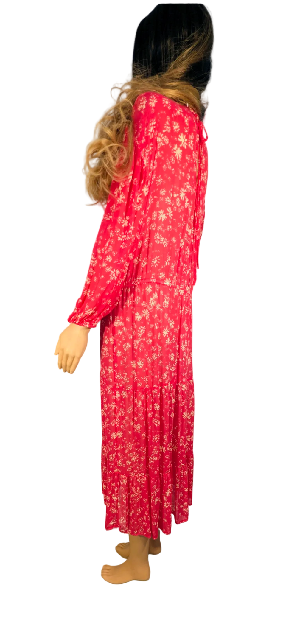 Free People Wallflower Midi Dress -Raspberry Combo
