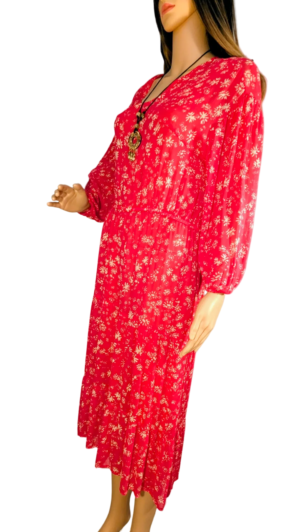 Free People Wallflower Midi Dress -Raspberry Combo