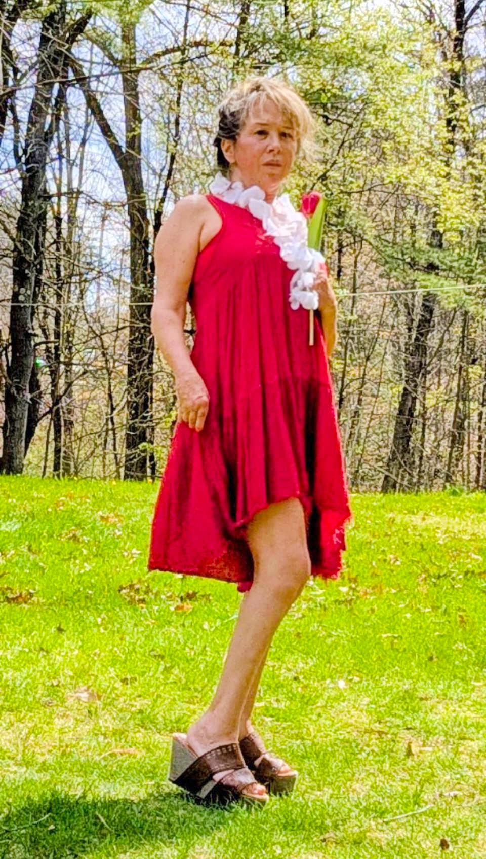 Free People "Birds of a Feather" Embroidered Mini Dress – Crimson Red