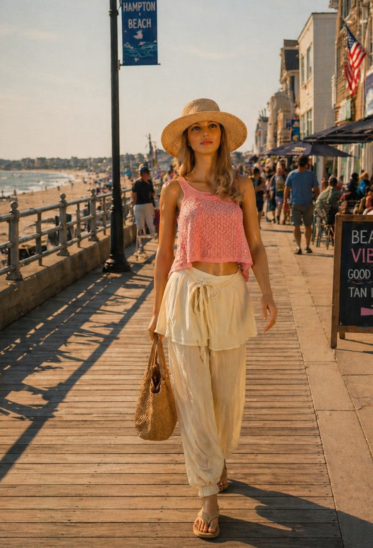 Free People Tongue Tied Sheer Balloon Pants - Ivory - NWT