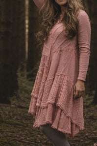 Rare Free People "Sway With Me" Raw Edge Tattered Boho Dress