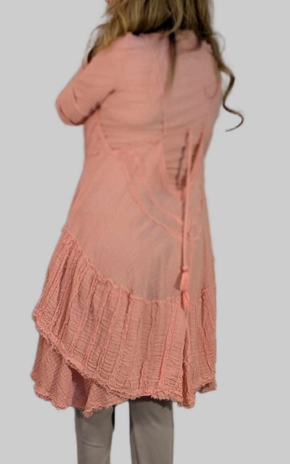 Rare Free People "Sway With Me" Raw Edge Tattered Boho Dress