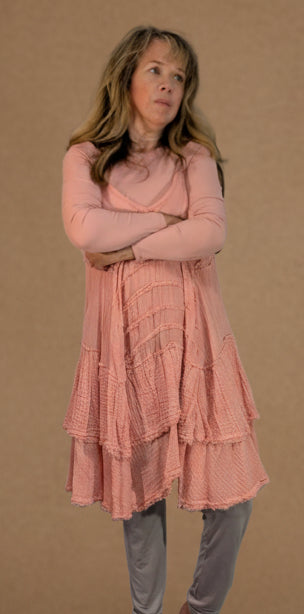 Rare Free People "Sway With Me" Raw Edge Tattered Boho Dress